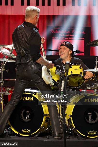 James Hetfield and Lars Ulrich of Metallica perform onstage during the Library Of Congress 2024 Gershwin Prize For Popular Song at DAR Constitution...