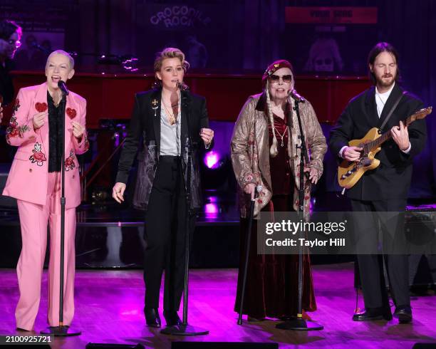 Annie Lennox, Brandi Carlile, Joni Mitchell, and Blake Mills perform during the 2024 Gershwin Prize for Popular Song presentation to Elton John and...