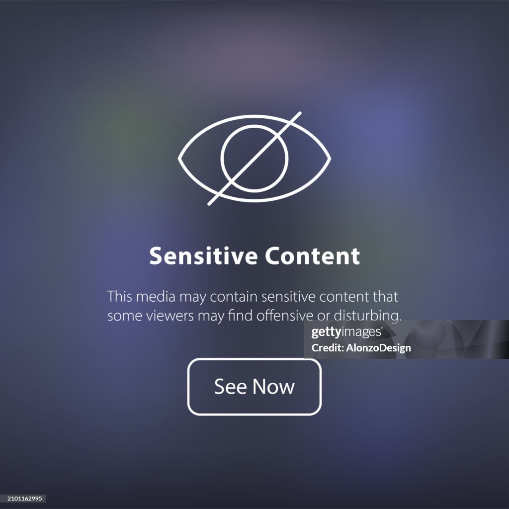 Warning Sign Template for Social Media. Vector Icon Set for Sensitive Content.