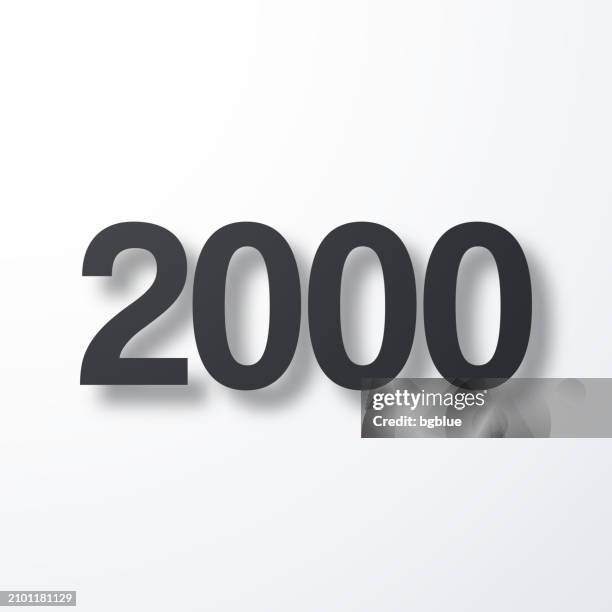 2000 - two thousand. icon with shadow on white background - 2000 stock illustrations