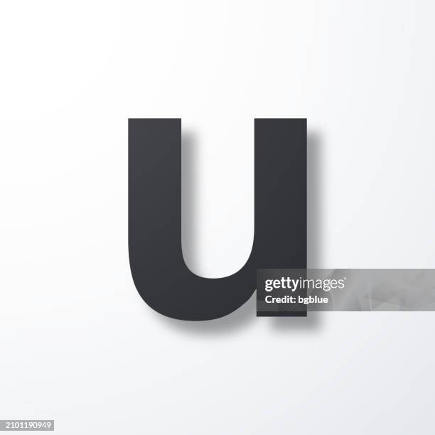 letter u. icon with shadow on white background - letter u stock illustrations
