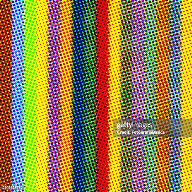 Vector Muti Color Work Multi Colored Stripes Half Tone Pattern High-Res Vector Graphic - Getty ...