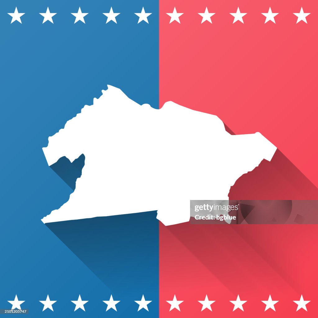 Comté d’Union, dans l’État du New Jersey. Carte sur fond bleu et rouge