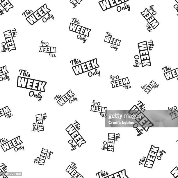 this week only. seamless pattern. icons on white background - duplicate yourself stock illustrations