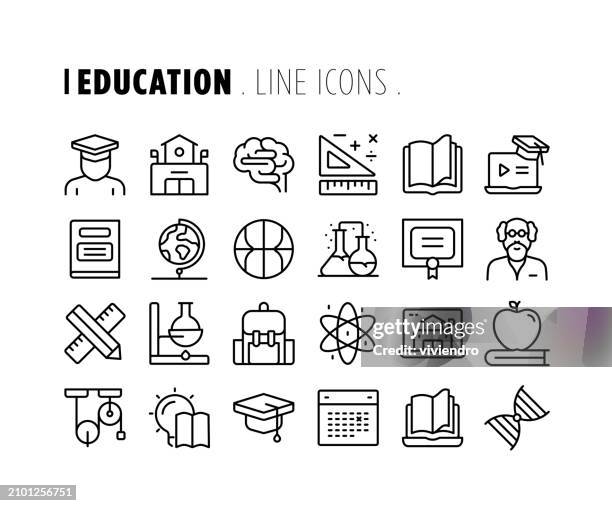 education line icon set. editable stroke. pixel perfect. - business training classroom stock illustrations