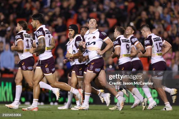 Kobe Hetherington of the Broncos watches a conversion attempt during the round three NRL match between Penrith Panthers and Brisbane Broncos at...