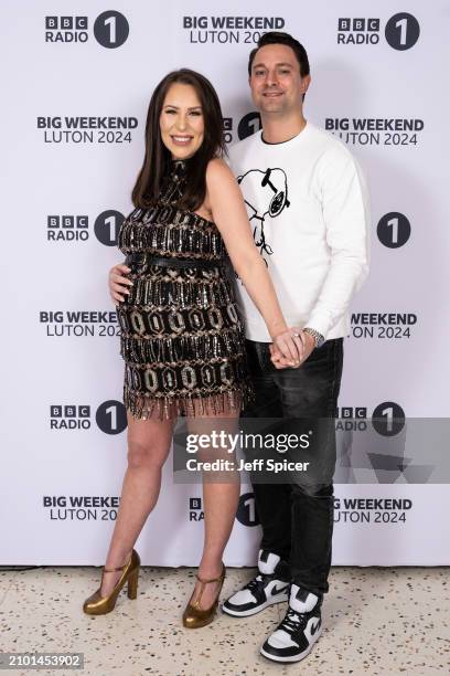 Ellie Phillips and Rob Dee attend Radio 1's Big Weekend launch party at LAVO on March 20, 2024 in London, England.