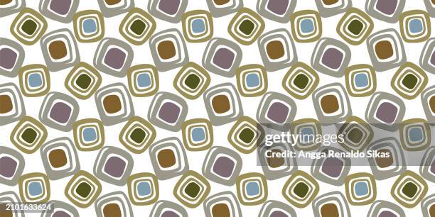Square Top Rounded Bottom Shape Hand Drawn Abstract Rounded Square Geometric Shapes Seamless Pattern ...
