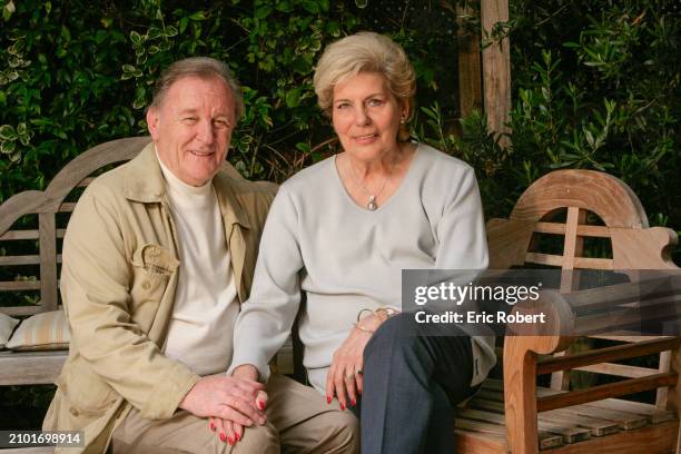 Le dessinateur de bande dessinée Albert Uderzo, père du personnage "Astérix" avec sa femme, Ada Milani, à Neuilly-sur-Seine en 2009.