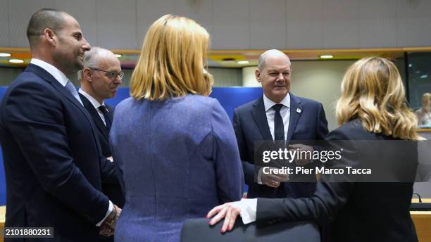 Evika Silina, Prime Minister of Latvia, Robert Abela, Prime Minister of Malta, Luc Frieden, Prime Minister of Luxemburg, Olaf Scholz, Federal...