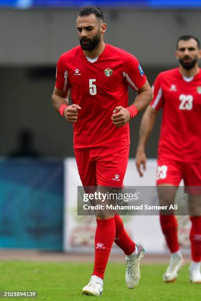 Yazan Mousa of Jordan during the 2026 FIFA World Cup Qualifiers second round Group G match between Pakistan and Jordan at Jinnah Sports Stadium on...