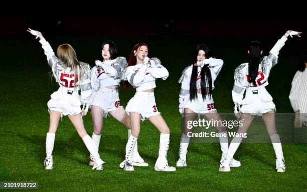 Pop group I-DLE performs prior to he 2024 Seoul Series game between Los Angeles Dodgers and San Diego Padres at Gocheok Sky Dome on March 21, 2024 in...