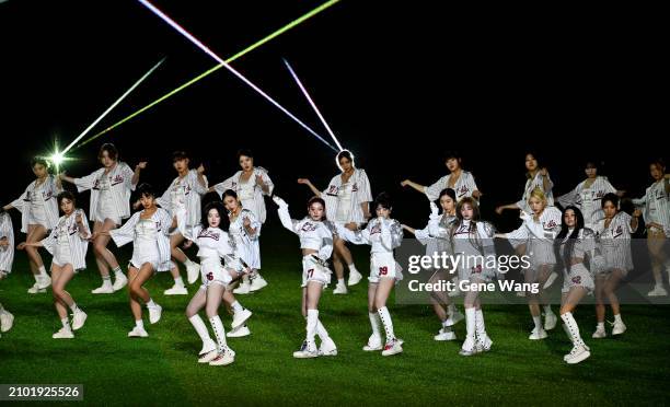 Pop group I-DLE performs prior to he 2024 Seoul Series game between Los Angeles Dodgers and San Diego Padres at Gocheok Sky Dome on March 21, 2024 in...