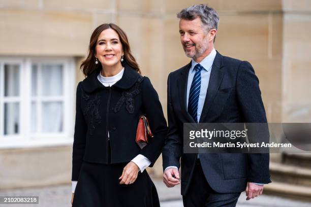 King Frederik X and Queen Mary of Denmark arrive to Amalienborg Museum on March 21, 2024 in Copenhagen, Denmark. Frederik X and Mary Of Denmark...
