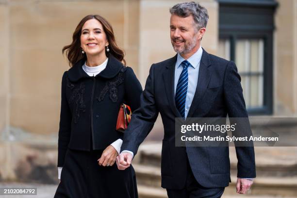 King Frederik X and Queen Mary of Denmark arrive to Amalienborg Museum on March 21, 2024 in Copenhagen, Denmark. Frederik X and Mary Of Denmark...