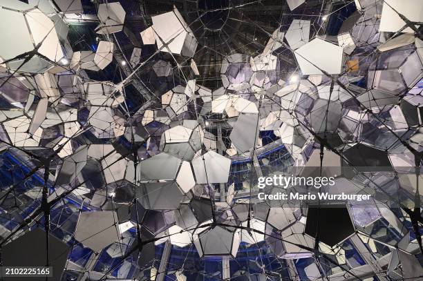 General view of "Cloud Cities Barcelona" sculpture by Tomás Saraceno during the concert of the Adelphi Quartet & Katja Maderer at Ciutat De Clàssica...