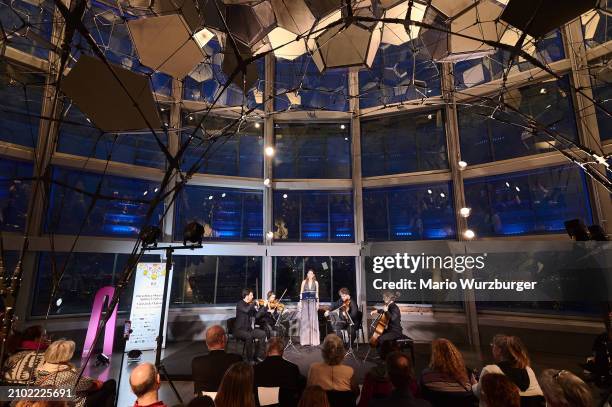 Katja Maderer & The Adelphi Quartet Maxime Michaluk, Esther Agustí Matabosch, Adam Newman and Nepomuk Braun perform during Ciutat De Clàssica 2024 at...