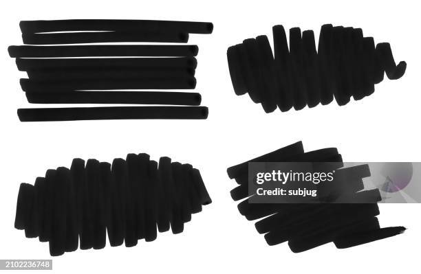 black felt marker strokes - scratching icon stock illustrations