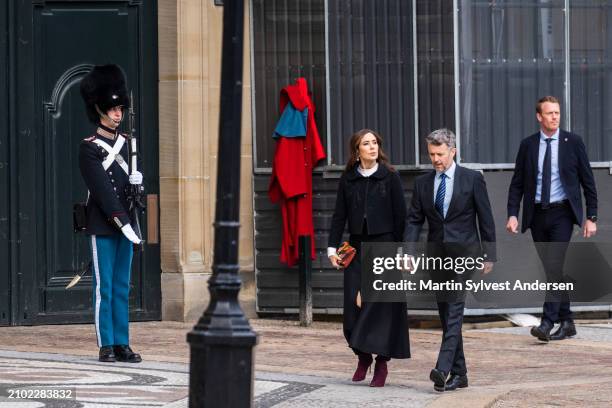 King Frederik X and Queen Mary of Denmark arrive to Amalienborg Museum on March 21, 2024 in Copenhagen, Denmark. Frederik X and Mary Of Denmark...