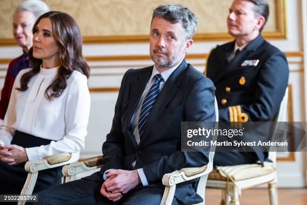 King Frederik X and Queen Mary attend a reception at the Amalienborg Museum where many objects that have shaped the King's life are on display on...