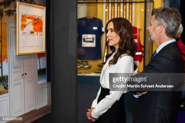 King Frederik X and Queen Mary are shown around the Amalienborg Museum where many objects that have shaped the King's life are on display on March...