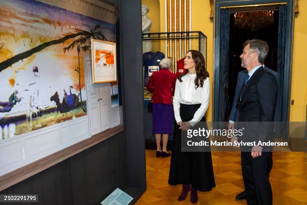 King Frederik X and Queen Mary are shown around the Amalienborg Museum where many objects that have shaped the King's life are on display on March...