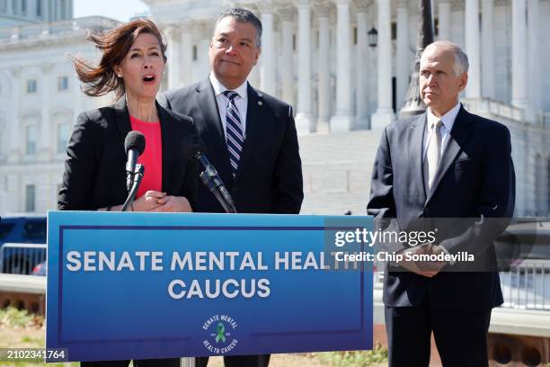 Federal Communications Commission Chair Jessica Rosenworcel joins Senate Mental Health Caucus co-chairs Sen. Alex Padilla and Sen. Thom Tillis for a...