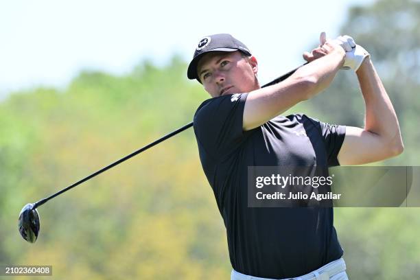 Jordan Spieth of the United States plays his shot from the second tee during the first round of the Valspar Championship at Copperhead Course at...