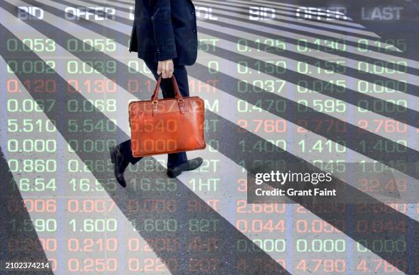 composite image stock numbers and businessman - man double exposure profit concept stock pictures, royalty-free photos & images