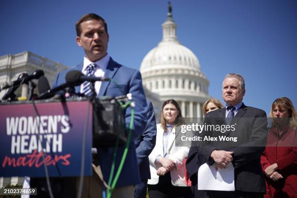 Rep. Chris Smith listens during a news conference in front of the U.S. Capitol on March 21, 204 in Washington, DC. Rep. Smith and Rep. August Pfluger...