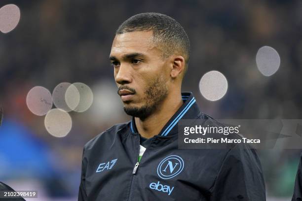 Juan Jesus of SSC Napoli is seenduring the Serie A TIM match between FC Internazionale and SSC Napoli at Stadio Giuseppe Meazza on March 17, 2024 in...
