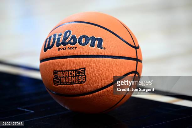 Detail view of a basketball during the game between the Creighton Bluejays and the Akron Zips in the first round of the NCAA Men's Basketball...