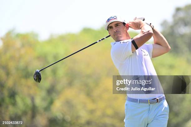 Billy Horschel of the United States plays his shot from the second tee during the first round of the Valspar Championship at Copperhead Course at...
