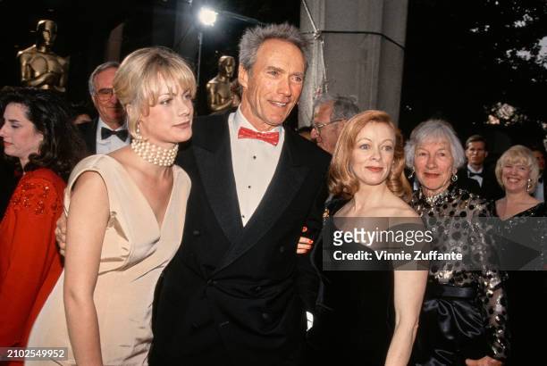 American actress Alison Eastwood with her father, American actor and film director Clint Eastwood and his partner, American actress Frances Fisher...