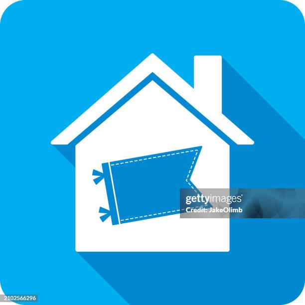 house pennant icon silhouette 2 - pep rally stock illustrations