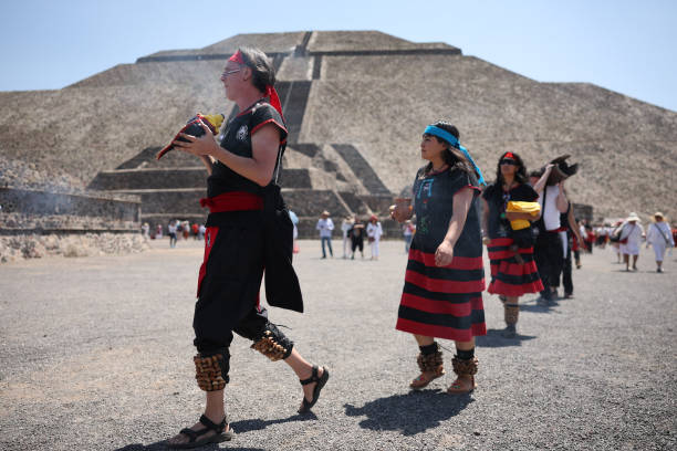 MEX: People Gather at Teotihuacan Pyramids For Spring Equinox