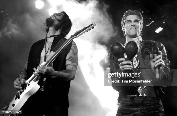 Dave Navarro and Perry Farrell of Janes Addiction perform during the Sasquatch! Music & Arts festival at The Gorge amphitheatre on May 23, 2009 in...
