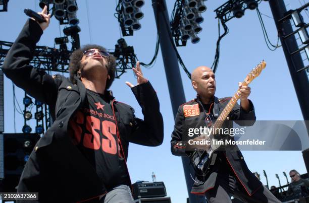 Boots Riley and Tom Morello of Street Sweeper Social Club perform during the Sasquatch! Music & Arts festival at The Gorge amphitheatre on May 23,...