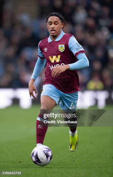 Wilson Odobert of Burnley in action during the Premier League match between Burnley FC and Brentford FC at Turf Moor on March 16, 2024 in Burnley,...