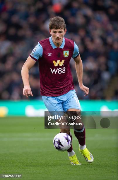 Sander Berge of Burnley in action during the Premier League match between Burnley FC and Brentford FC at Turf Moor on March 16, 2024 in Burnley,...