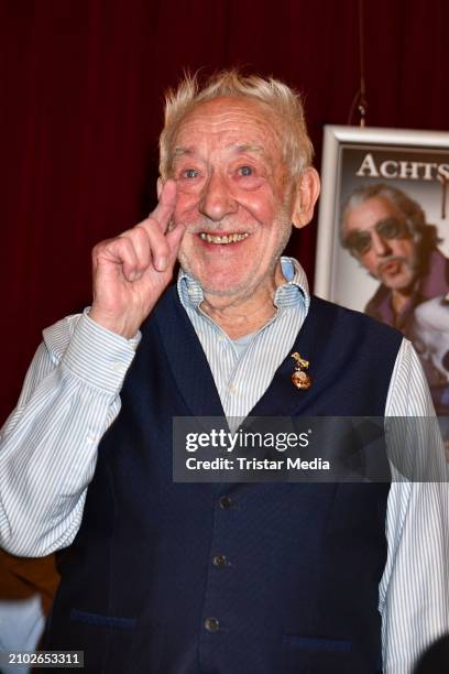 Dieter Hallervorden during the "Achtsam Morden" theater premiere at Schlosspark Theater on March 23, 2024 in Berlin, Germany.