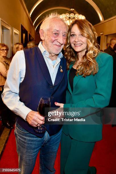 Dieter Hallervorden, Christiane Zander during the "Achtsam Morden" theater premiere at Schlosspark Theater on March 23, 2024 in Berlin, Germany.