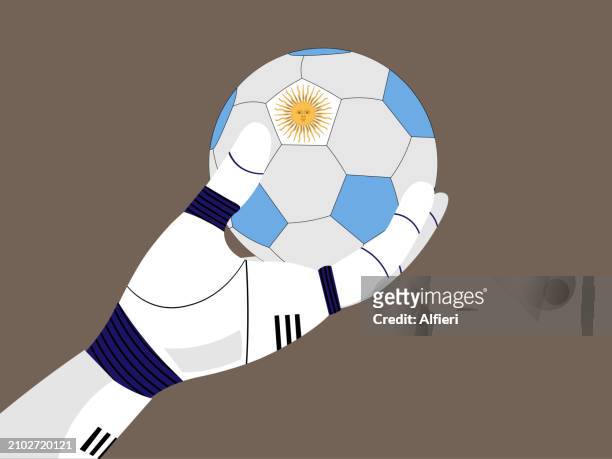 ai in argentina football - argentina football stock illustrations