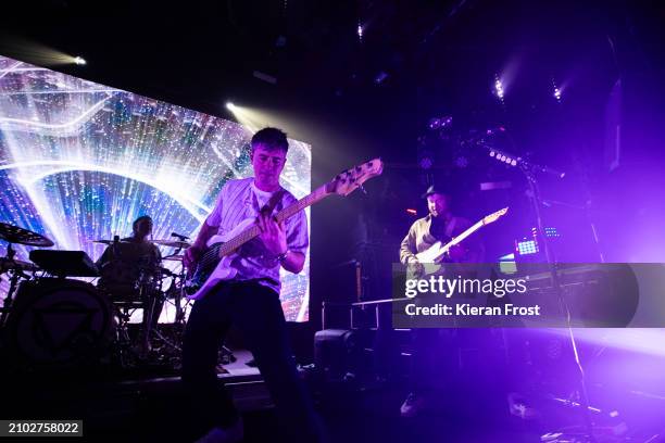 Chris Batten and Rory Clewlow of Enter Shikari performs at The Academy Dublin on March 21, 2024 in Dublin, Ireland.