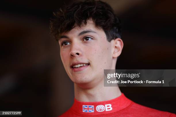 Oliver Bearman of Great Britain and PREMA Racing prepares to drive during practice ahead of Round 3 Melbourne of the Formula 2 Championship at Albert...