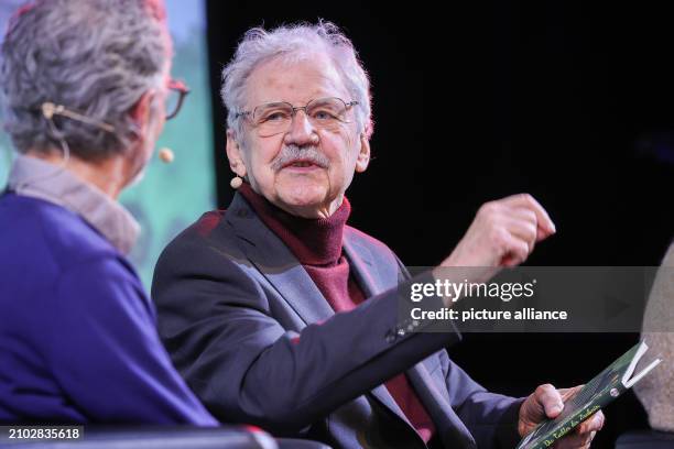March 2024, Saxony, Leipzig: German children's book author Paul Maar sits at a reading at the Leipzig Book Fair. Over 2000 exhibitors from 40...