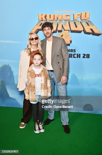 Kimberly Wyatt, Willow Jane Rogers and Max Rogers attend a Gala Screening of "Kung Fu Panda 4" at Vue Leicester Square on March 24, 2024 in London,...