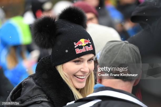 Lindsey Vonn of the United States competes during the Men´s Downhill at Audi FIS Alpine Ski World Cup Finals on March 23, 2024 in...