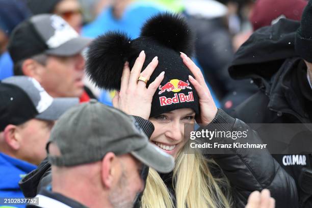 Lindsey Vonn of the United States competes during the Men´s Downhill at Audi FIS Alpine Ski World Cup Finals on March 23, 2024 in...