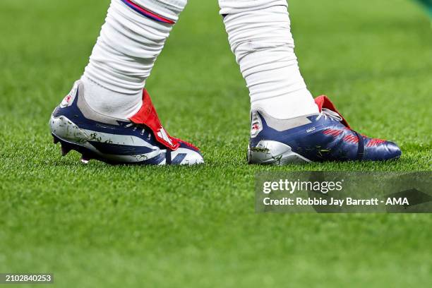 Adidas UEFA Euro 2004 Roteiro ball inspired Predator football boots worn by Jude Bellingham of England during the international friendly match...